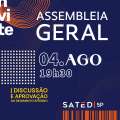 EDITAL DE CONVOCAÇÃO DE ASSEMBLEIA GERAL EXTRAORDINÁRIA DO SINDICATO DOS ARTISTAS E TÉCNICOS EM ESPETÁCULOS DE DIVERSÕES DO ESTADO DE SÃO PAULO – SATED/SP.
